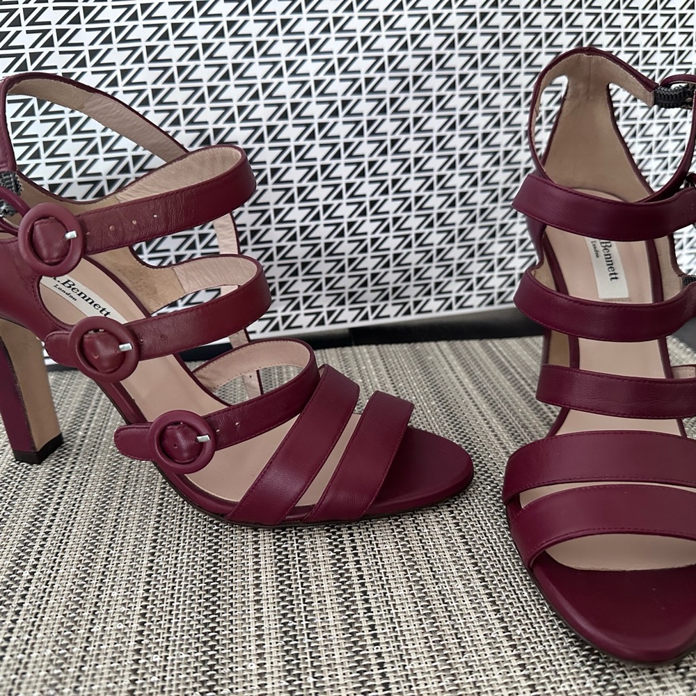 Elegant Red High Heels with Cage Design